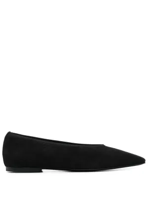 Suede leather ballets