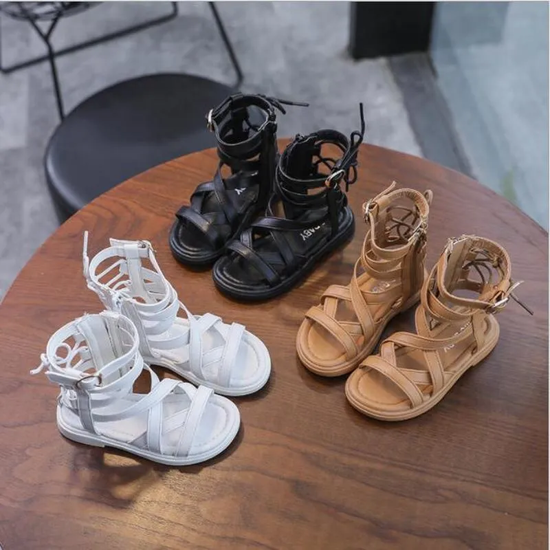 summer fashion Roman boots High-top girls sandals kids gladiator sandals