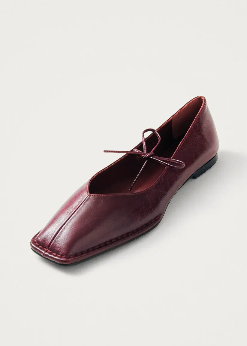 Sway Leather Ballet Flats - Burgundy