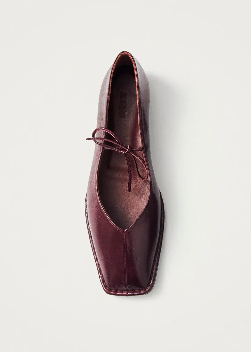 Sway Leather Ballet Flats - Burgundy