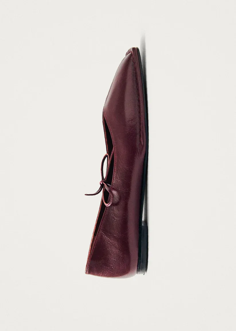 Sway Leather Ballet Flats - Burgundy
