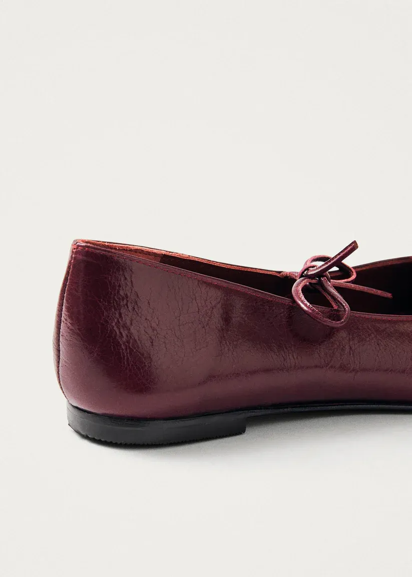 Sway Leather Ballet Flats - Burgundy