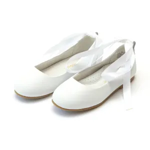 Sylvie Leather Flat w/ Satin Lace