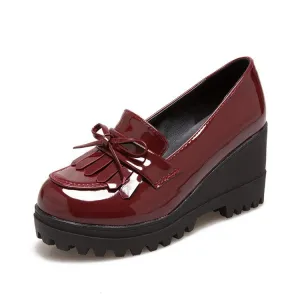 Tassel Platform Wedges Heels Shoes for Women 1211