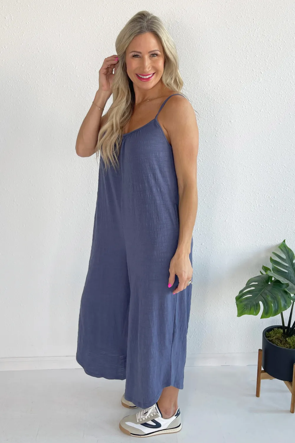 Textured Flared Jumpsuit