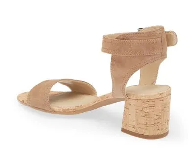 TGIF cork block heel in mud