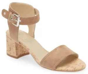 TGIF cork block heel in mud