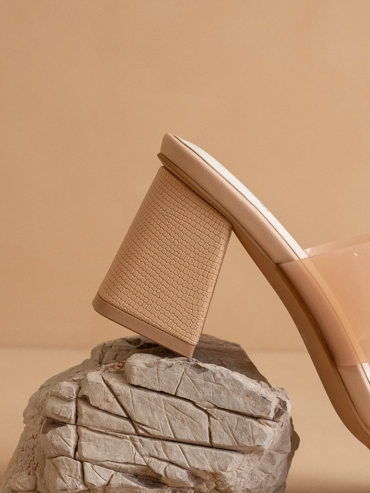 The Bagan | Apricot Transparent Sandal Heel