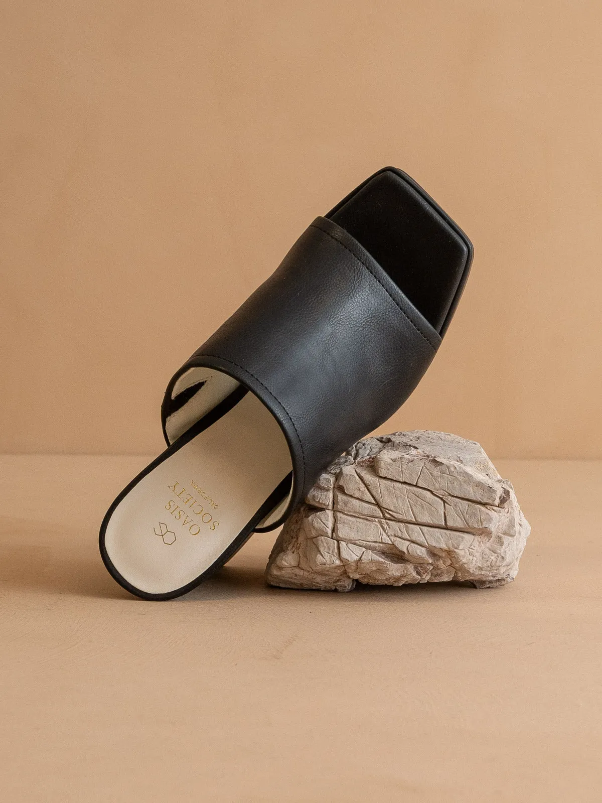 The Vivienne | Black Slip On Platform heel