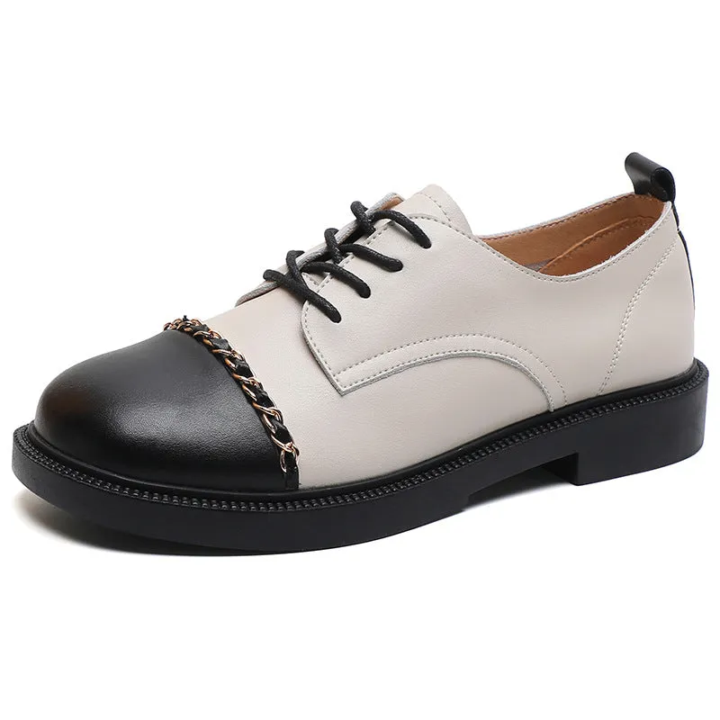 Thick-soled loafers Shoes Lace-up Thick-heel Soft-soled Women's Shoes