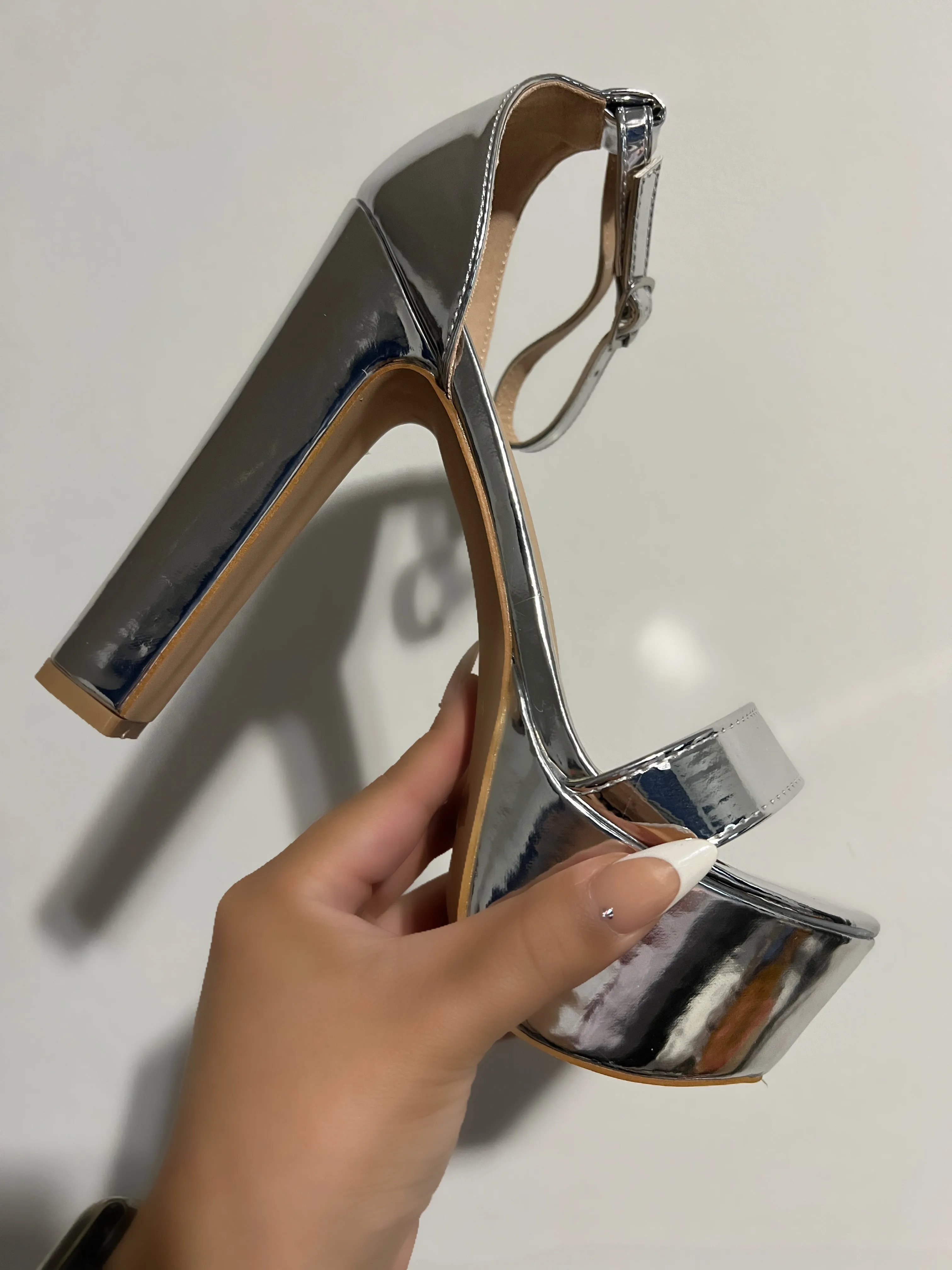Tina Heel- Silver Chrome