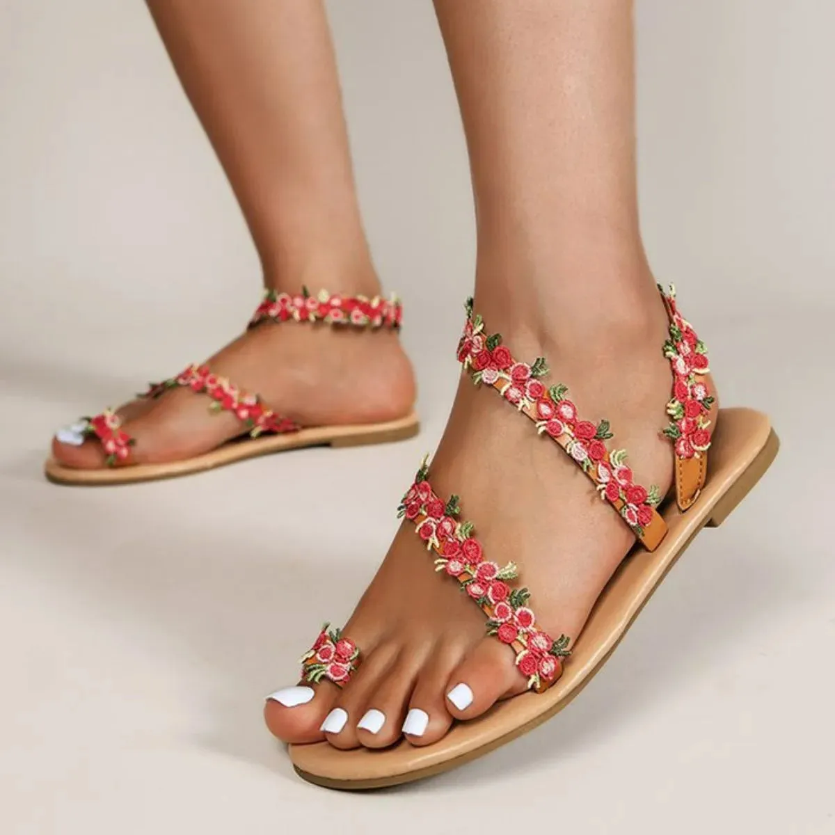 Toe Loop Flats Sandals