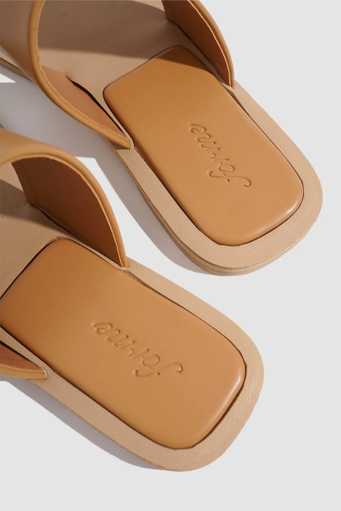 Toe Strap Square Toe Padded Sandals