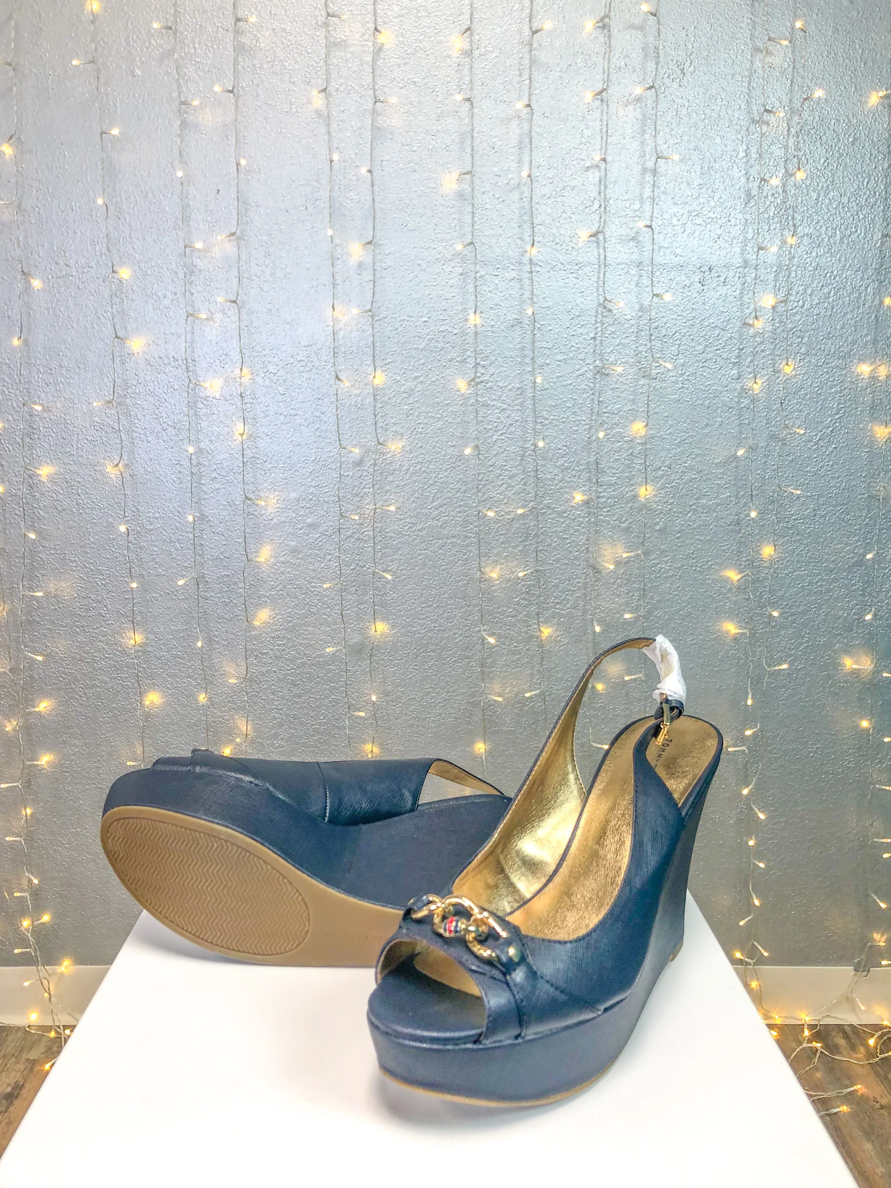 Tommy Hilfiger- Blue Twmercedi wedges