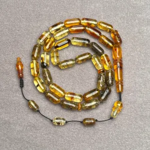 TRANSPARENT AMBER MISBAHA 6,5x14mm 16,1g