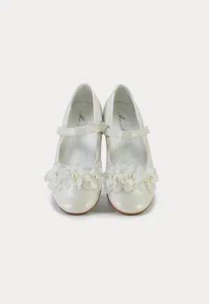 Triple Organza Flowers Vamp Flat Shoes