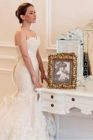 Tulle Mermaid Wedding Dress With Lace Appliques WD299