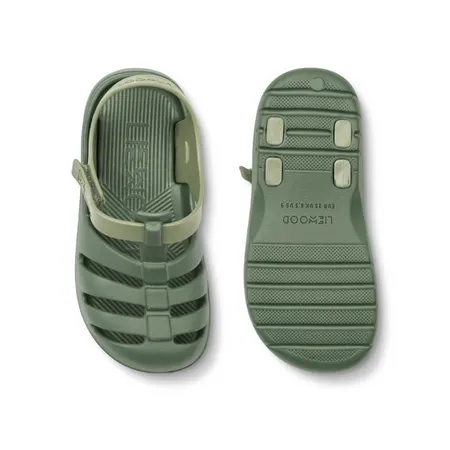 UK 6 Beau Two-Toned Green Sandals