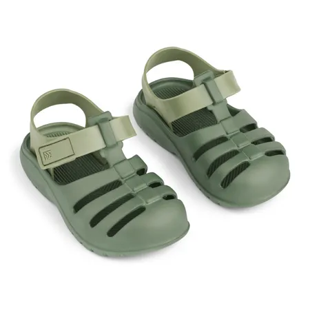 UK 6 Beau Two-Toned Green Sandals