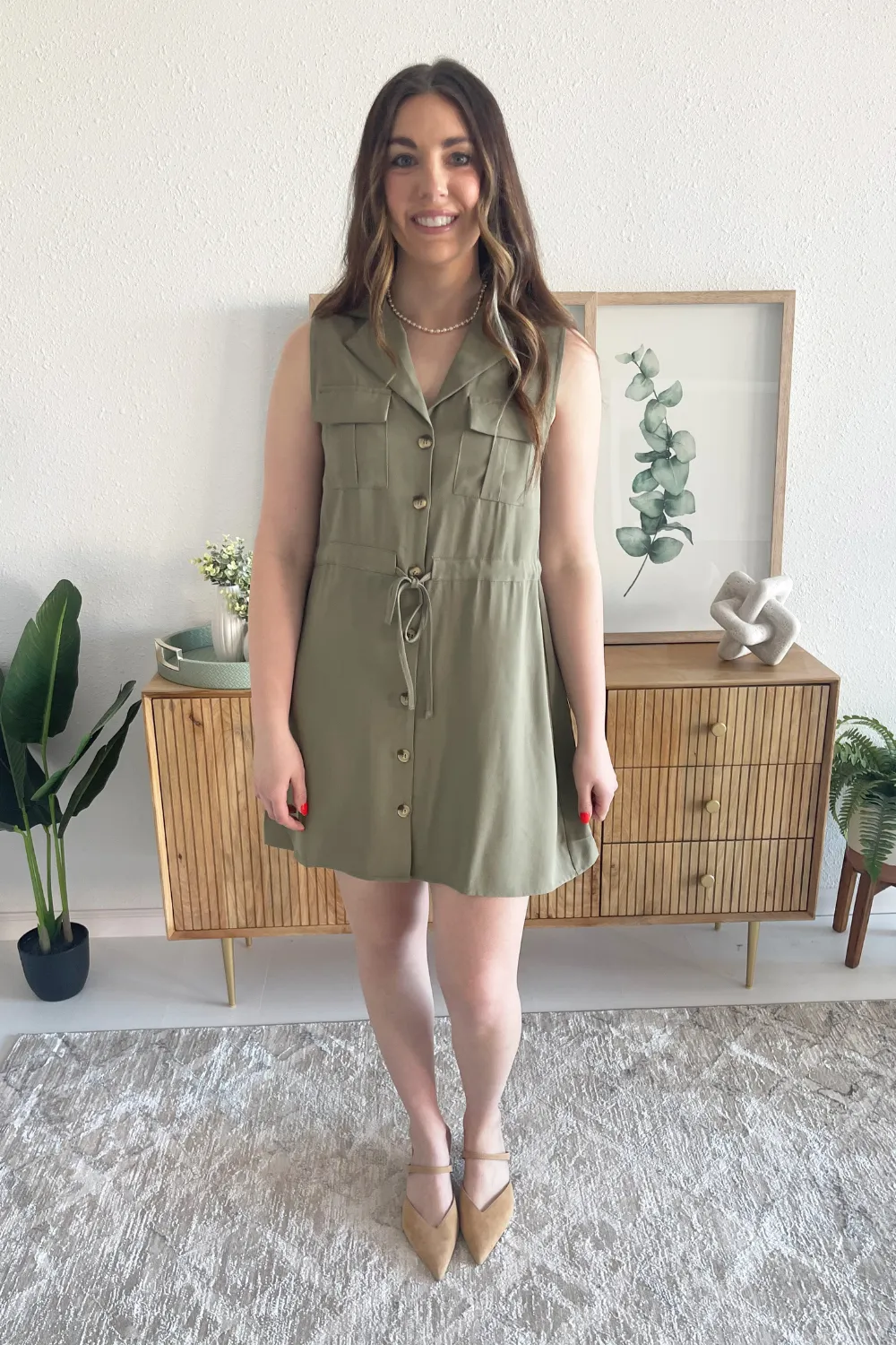 Utility Tie Shirt Dress