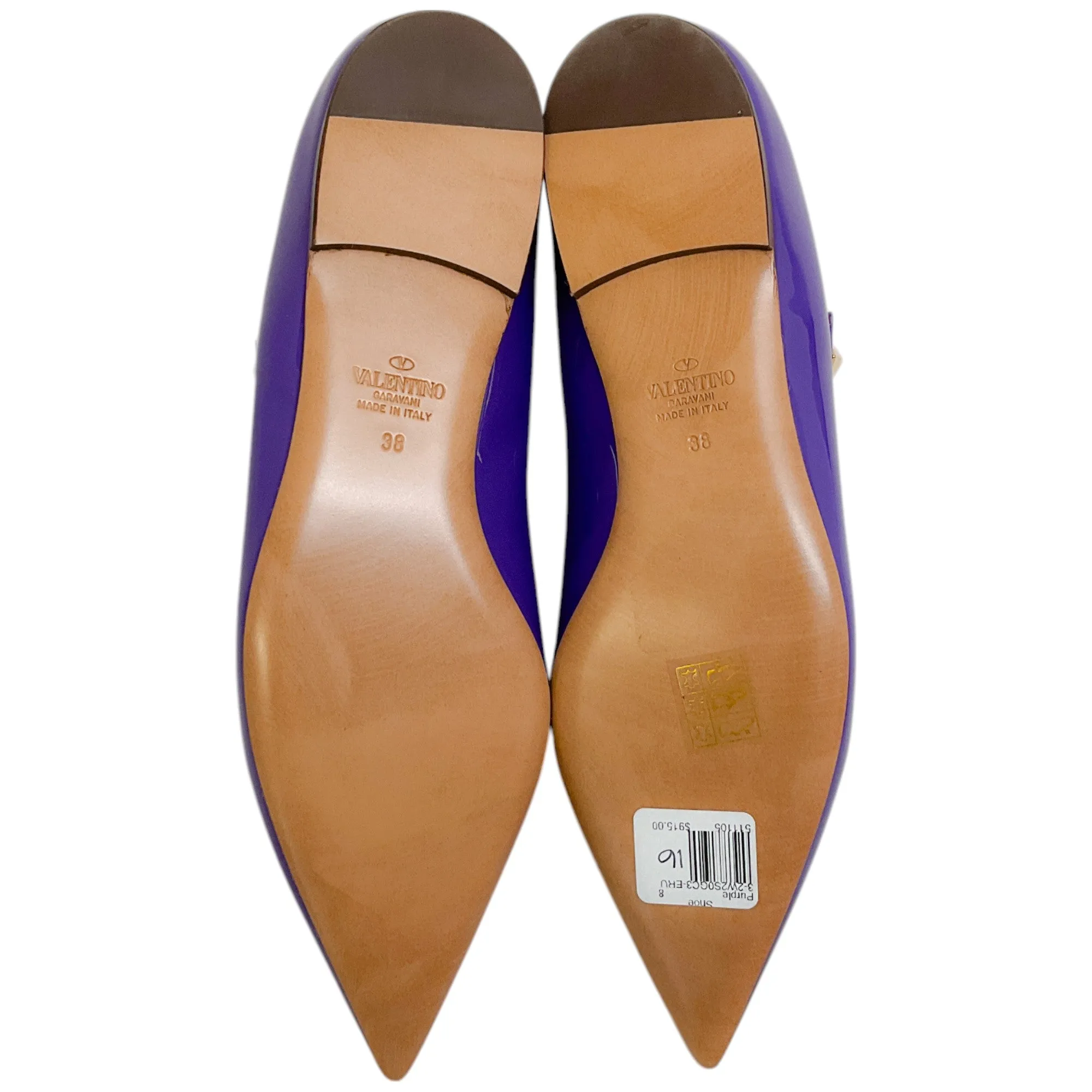 Valentino Electric Purple Patent Leather Mary Jane Ballerina Flats