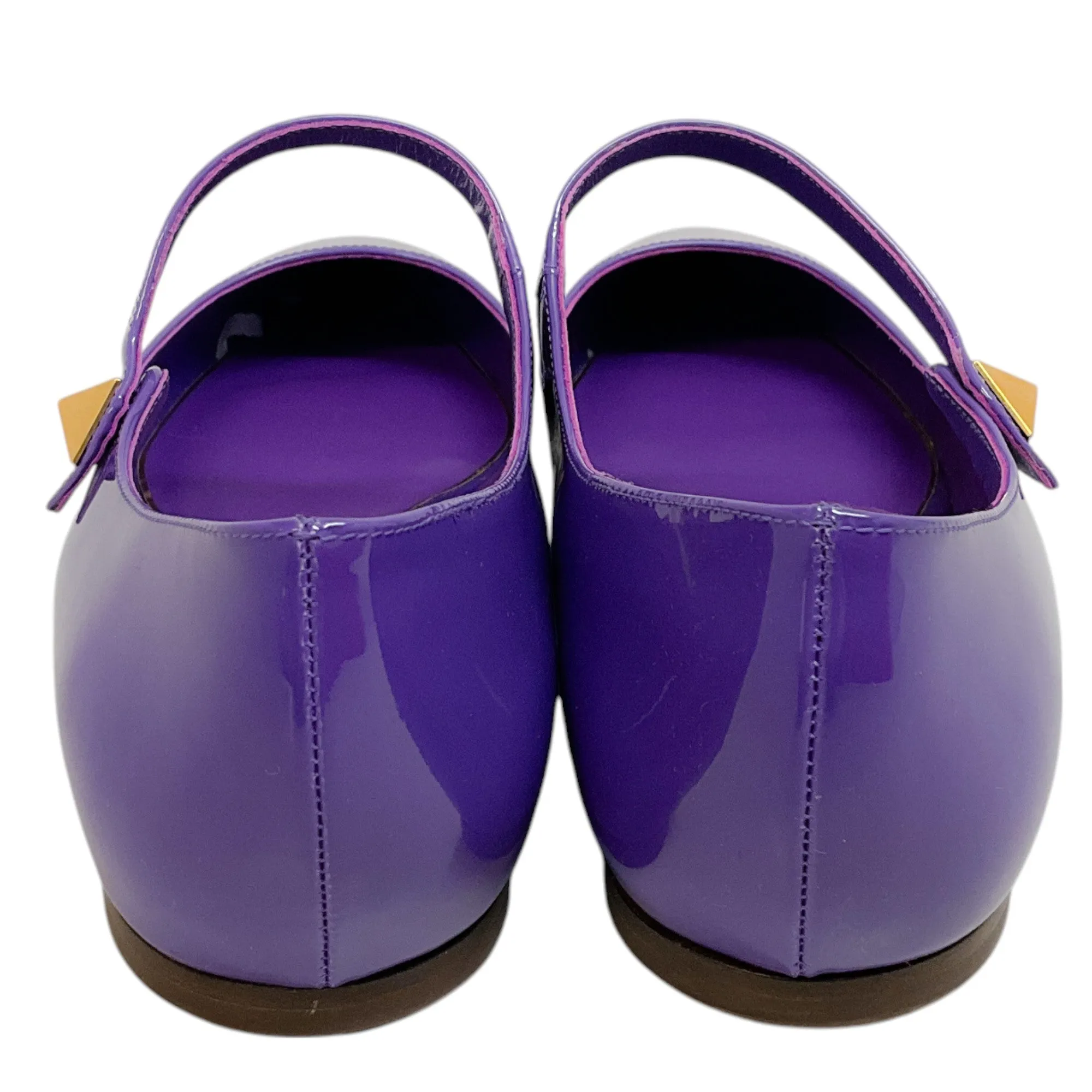 Valentino Electric Purple Patent Leather Mary Jane Ballerina Flats
