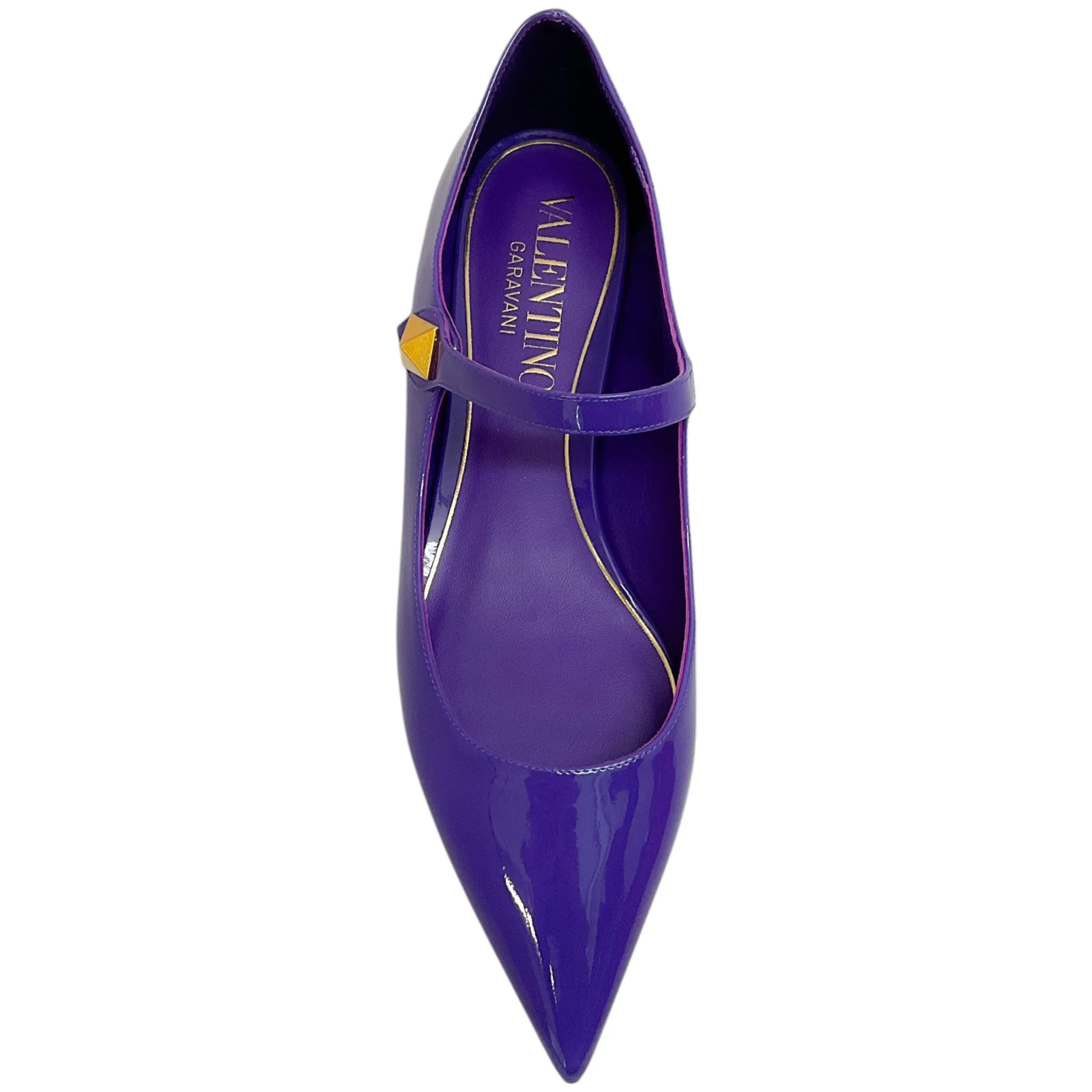 Valentino Electric Purple Patent Leather Mary Jane Ballerina Flats
