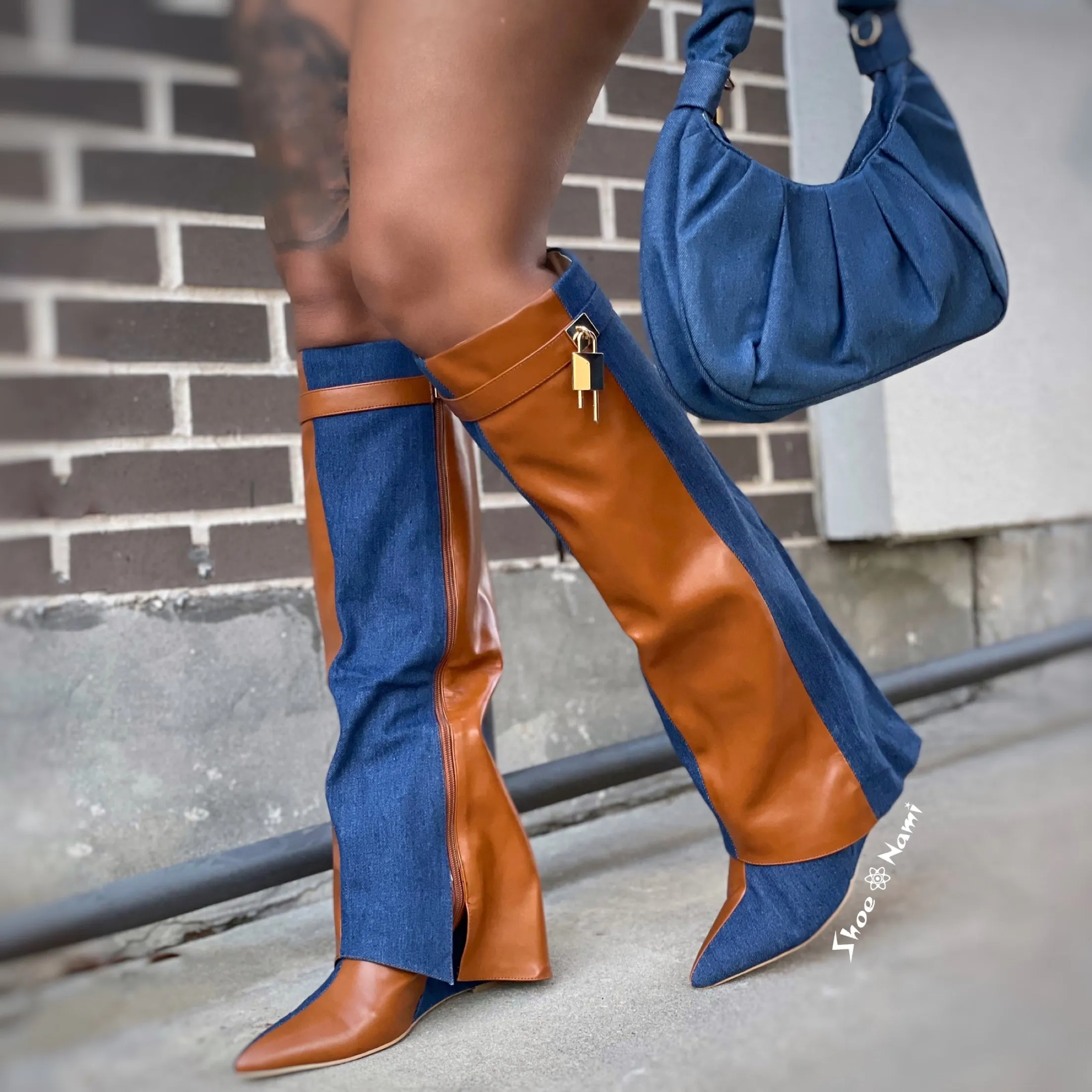 VALERI-5 Denim Blue/Tan