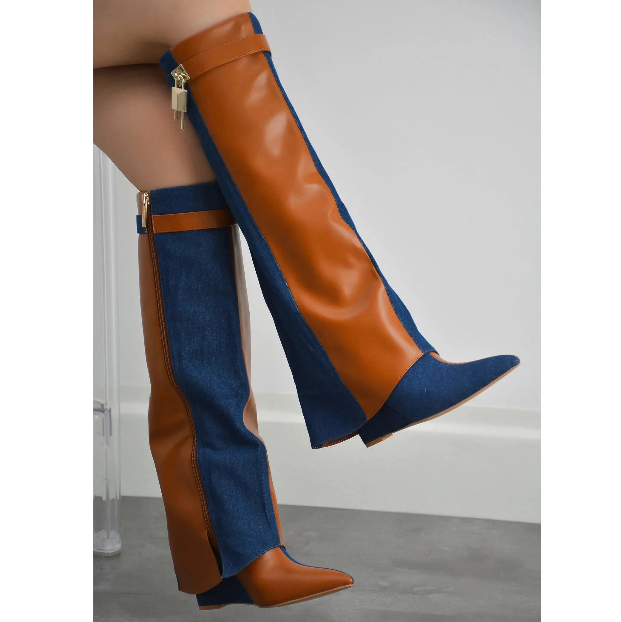 VALERI-5 Denim Blue/Tan