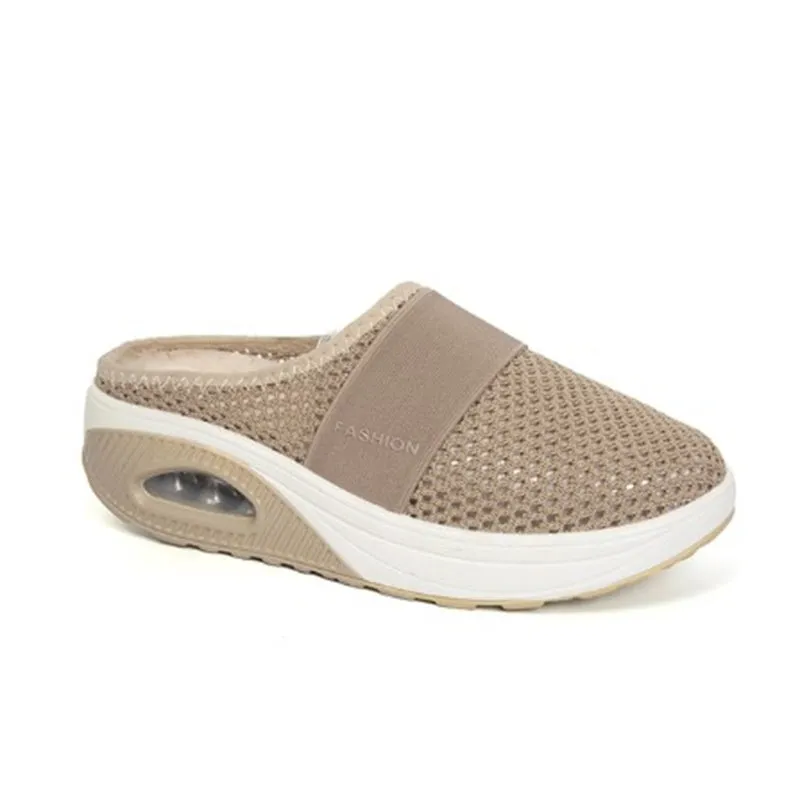 Vertvie Sandals Wedges Platform Shoes Female Slides Slippers Breathable Mesh Lightweight Ladies Footwear