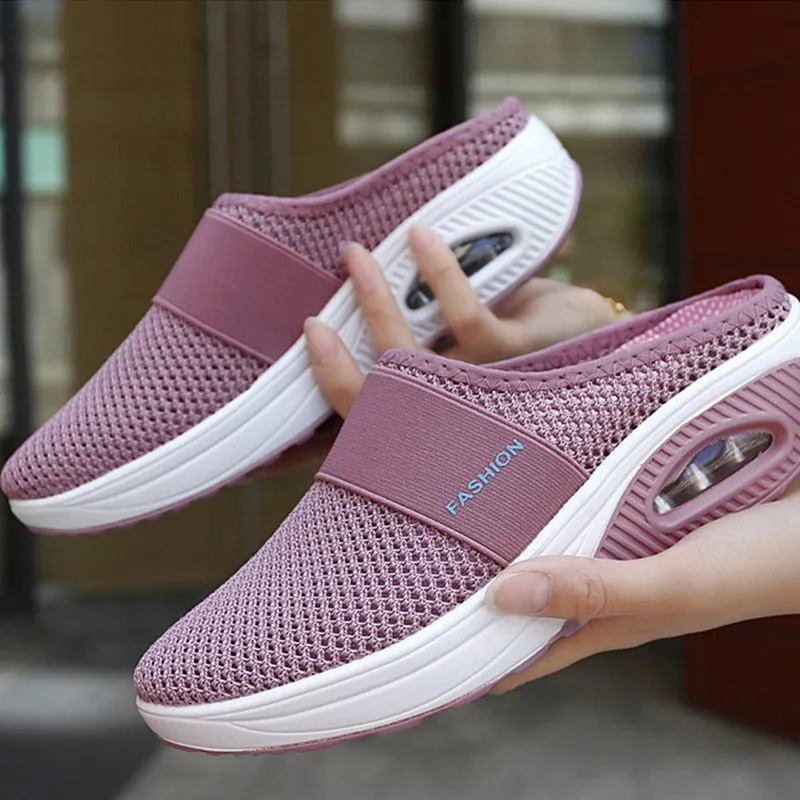 Vertvie Sandals Wedges Platform Shoes Female Slides Slippers Breathable Mesh Lightweight Ladies Footwear