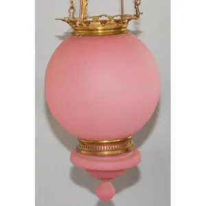 Victorian Satin Glass Hanging Chandelier