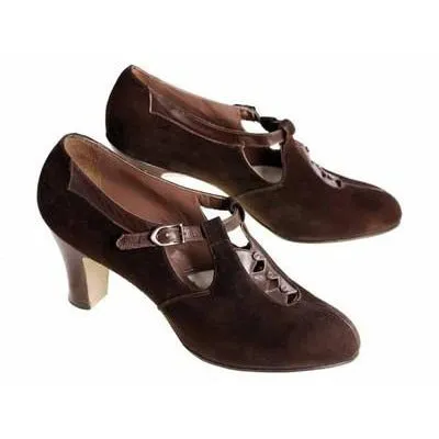 Vintage Brown Suede/Leather Mary Jane Shoes 1930s NIB 6 Air Step/Brown Bilt