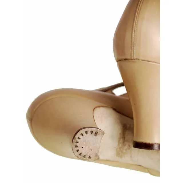 Vintage Shoes Peach Beige Mary Jane 1920s Walk Over NIB EU37 US 6.5Narrow