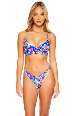 WATER BLOSSOMS - Underwire Top & High Leg Brazilian Bottom • Multicolor