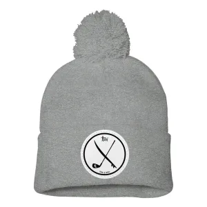 Waves to Wedges Crest Leather Patch Beanie - White