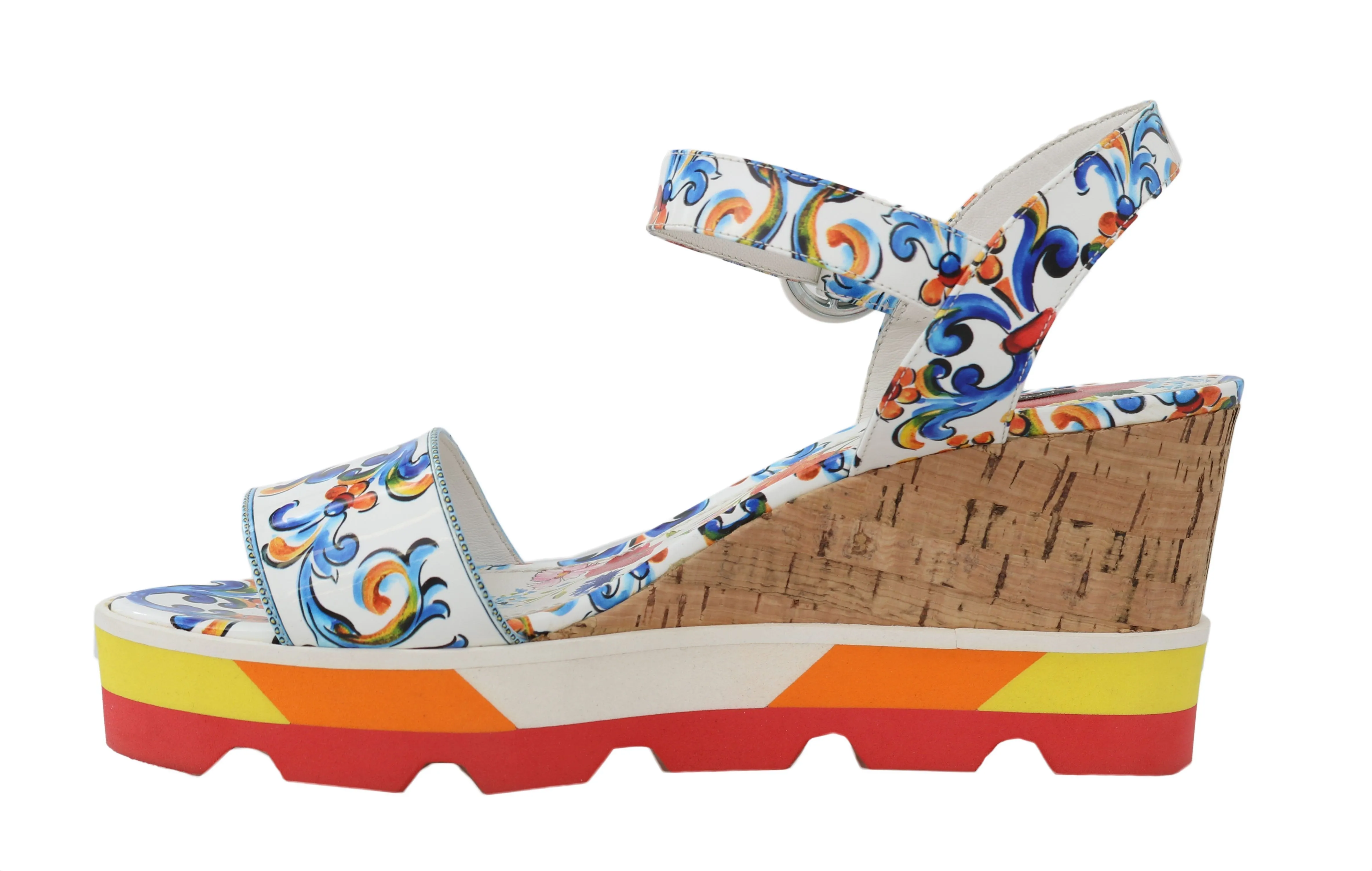 Wedges Majolica Leather Sandals