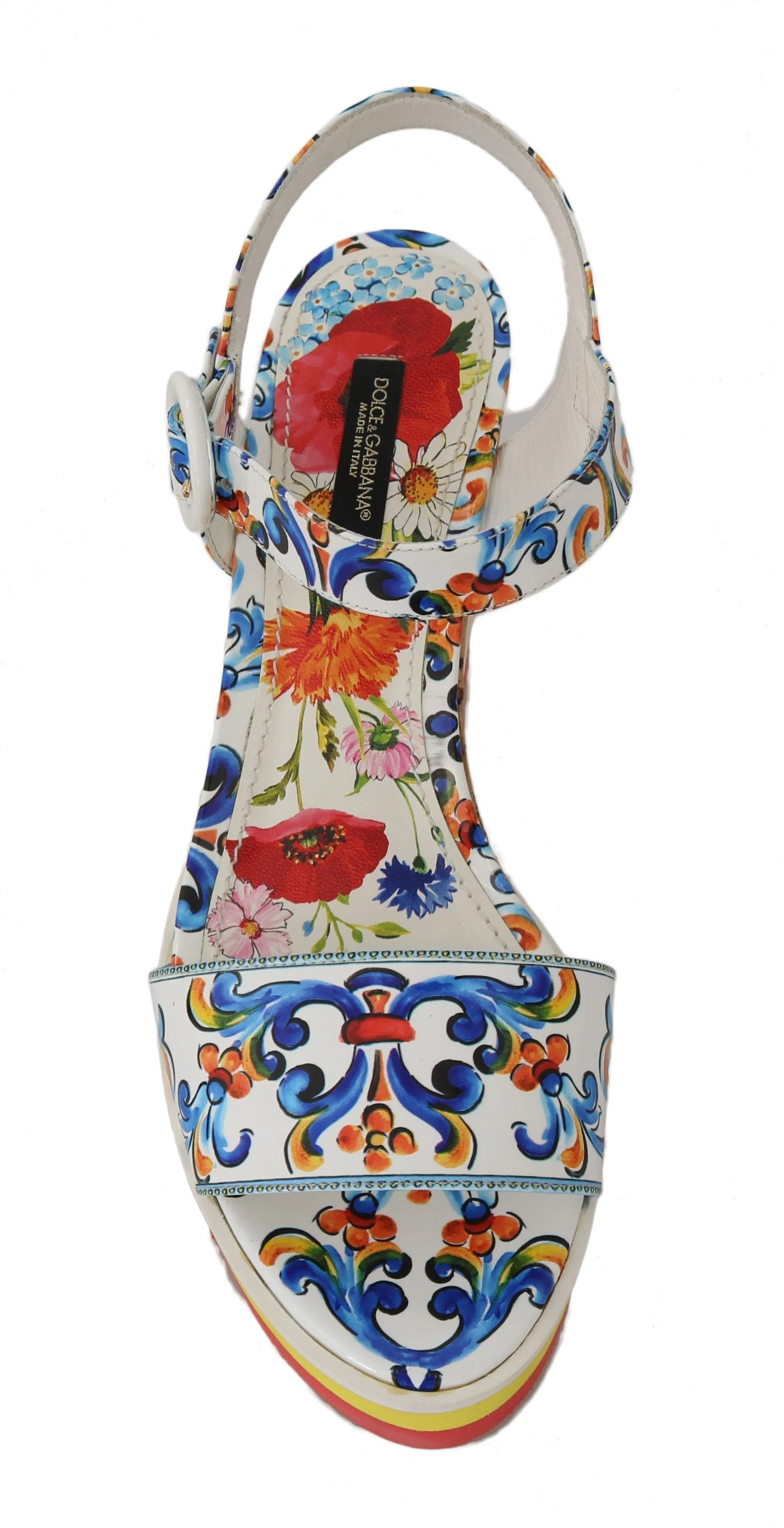 Wedges Majolica Leather Sandals