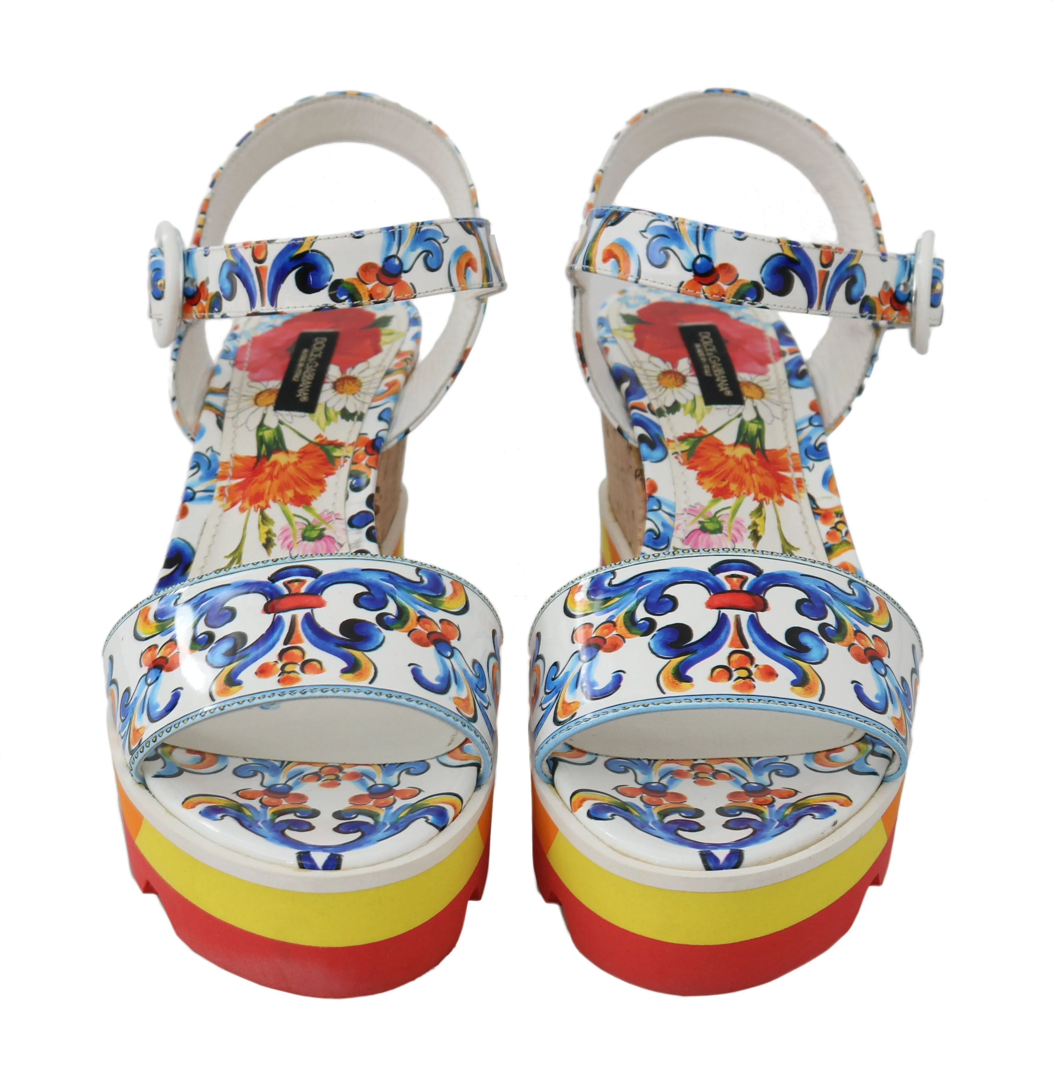 Wedges Majolica Leather Sandals