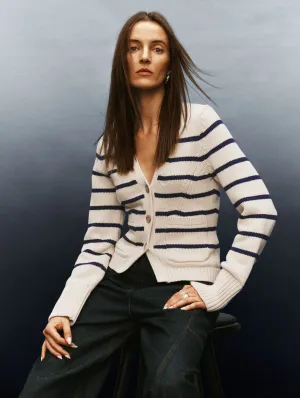 White   Warren Organic Waisted Pocket Cardigan