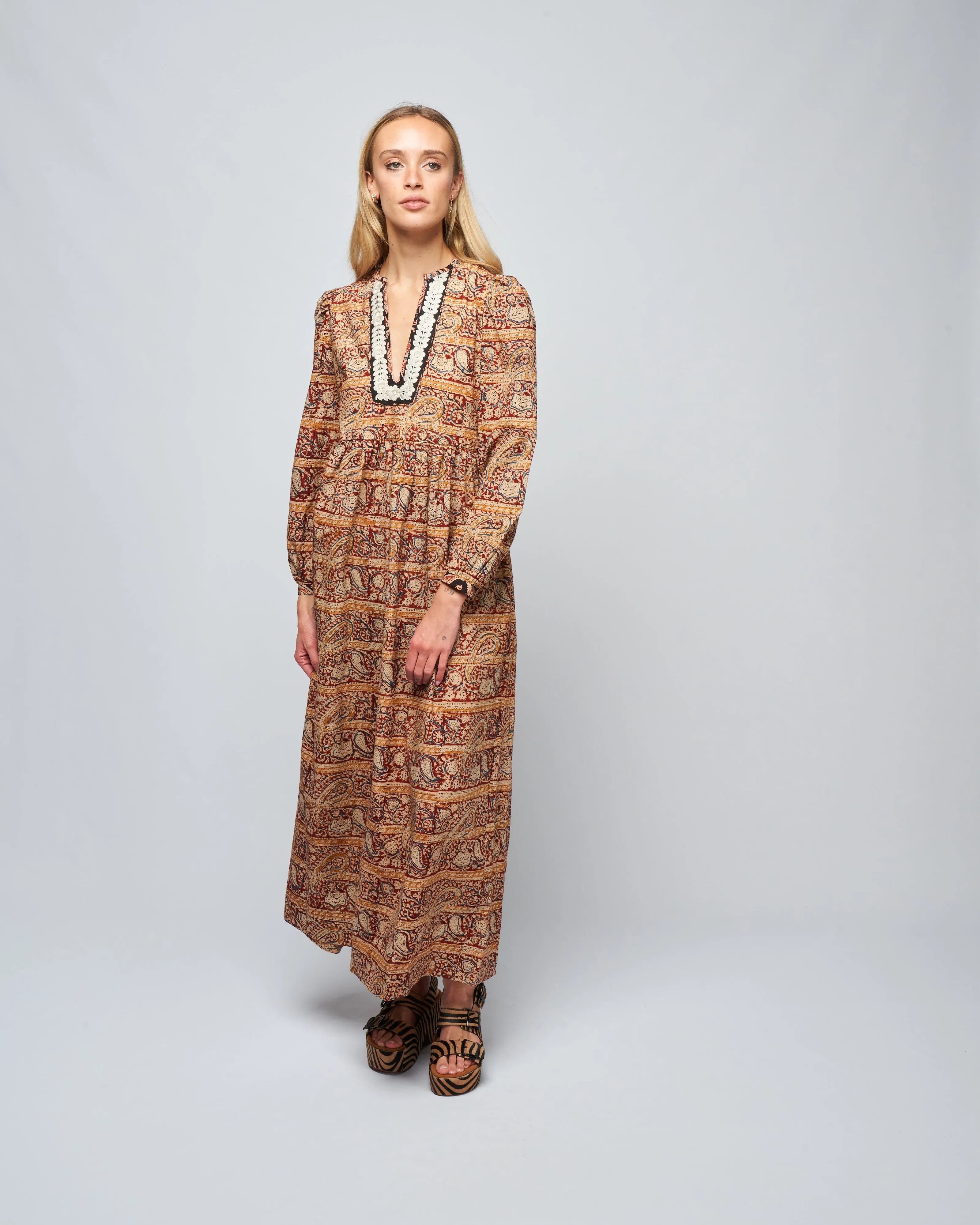 winifred pasha paisley dress - red pasha