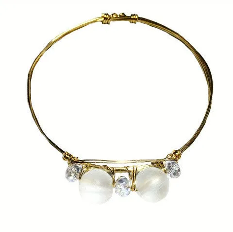 Wire Wrapped Crystal Stone Bracelet