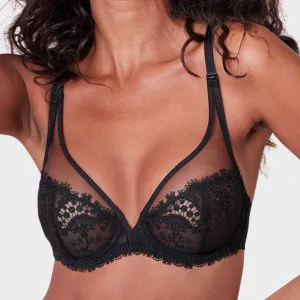 Wish Full Cup Plunge Bra Black