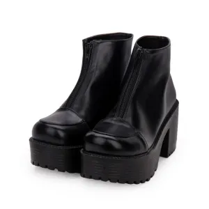 woman high heels wedges punk ankle Boots