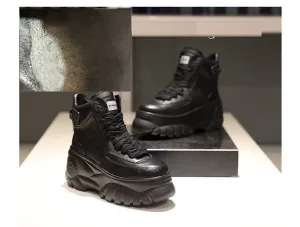 women basic white lace up motorcycle boots casual shoes fashion genuine leather ankle boots round toe