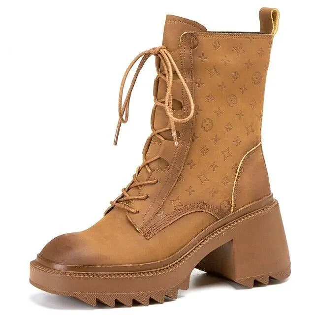 Women Boots High Heels Thick Platform