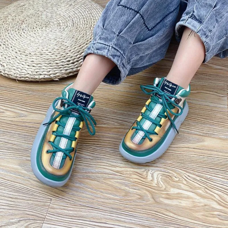 Women Lace-up Mixed Colors Round Toe Boots