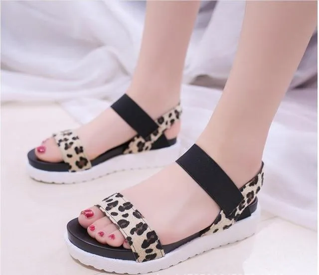 Women New Shoes Peep-toe Sandalias Flat Shoes Roman Sandals