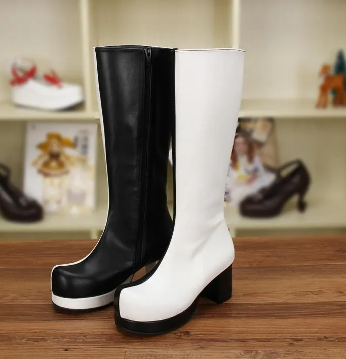 Women punk motorcycle boots high trifle heels