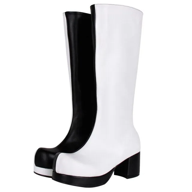 Women punk motorcycle boots high trifle heels